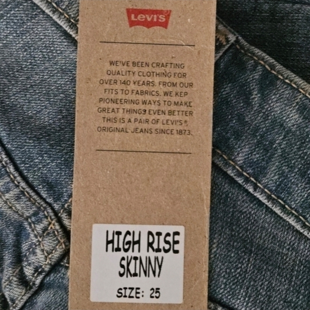 47  LEVI'S HIGH RISE SKINNY DISTRESSED JEANS WOMEN'S SIZE 25 - Picture 8 of 10
